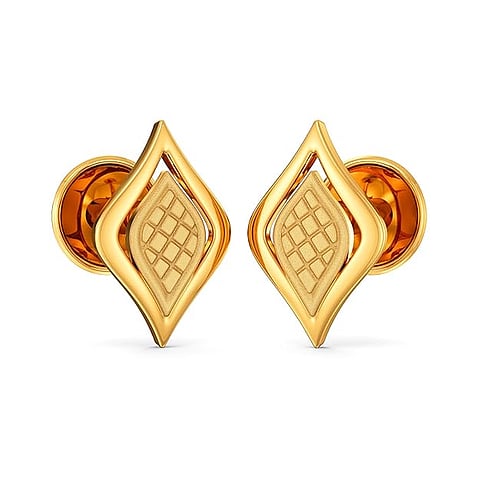 Joyalukkas 22K (916) Purity Luxe Leaflet Gold Stud For Women
